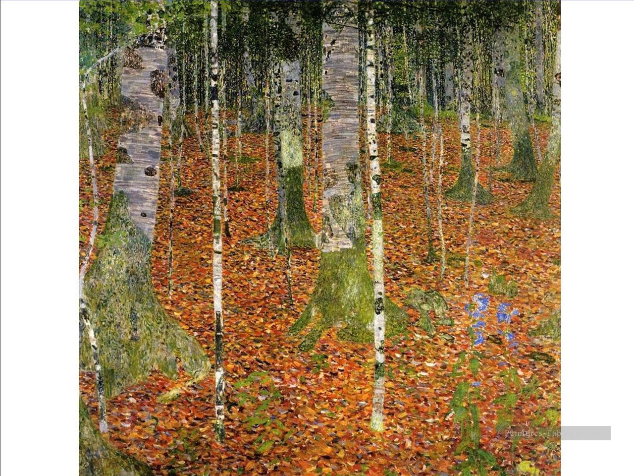 Ferme avec Bouleaux Gustav Klimt Forêt Peintures à l'huile